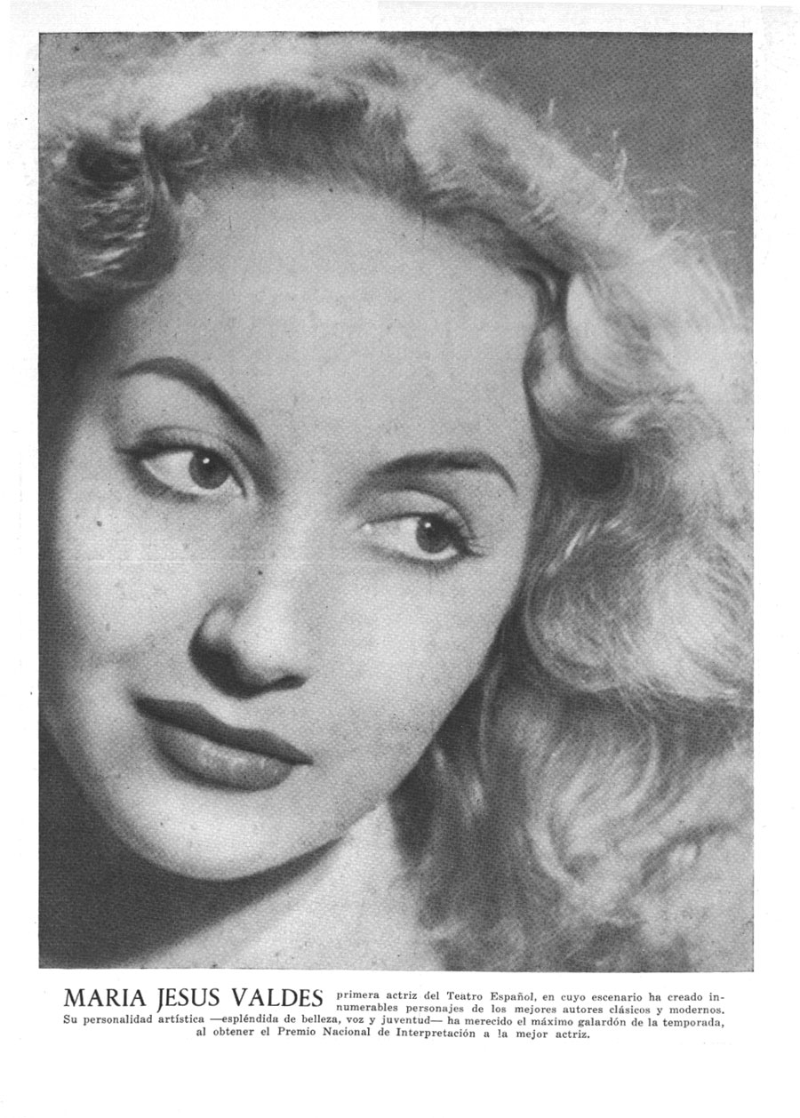 retrato de la actriz María Jesús Valdés, foto en blanco y negro.